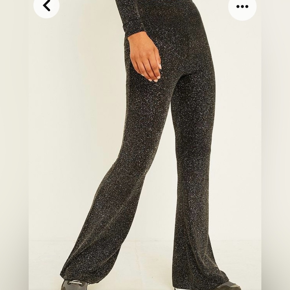 Urban Outfitters flare black and pink glitter stretchy pants size small